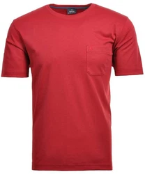 RAGMAN T-Shirt Rundhals Rot/Dunkelrot
