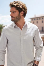 John Devin Langarmhemd Regular Fit Kentkragen Weiß/Khaki/Beige/Grau/Braun/Lila