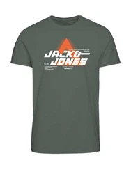Jack & Jones T-Shirt JCOPHOTO TEE SS CREW NECK Dunkelgrün/Grün