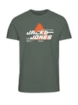 Jack & Jones T-Shirt JCOPHOTO TEE SS CREW NECK Dunkelgrün/Grün