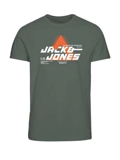 Jack & Jones T-Shirt JCOPHOTO TEE SS CREW NECK Dunkelgrün/Grün