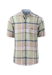 FYNCH-HATTON Karohemd mit Logoprägung Hellblau/Mischfarben/Beige