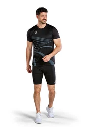 Erima Laufshorts Racing LA Tight Herren Schwarz/Beige/Dunkelblau/Blau