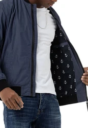 RedBridge Bomberjacke Stehkragen Blau/Dunkelblau/Grau