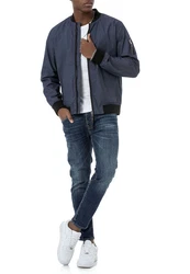 RedBridge Bomberjacke Stehkragen Blau/Dunkelblau/Grau