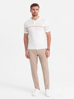 OMBRE Chinohose Khaki/Beige/Creme/Weiß