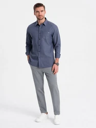 OMBRE Chinohose SLIM FIT Hellgrau/Grau