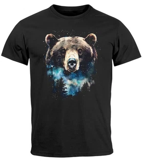 Neverless Print-Shirt Herren Frontprint Sterne Wildnis Motiv Outdoor