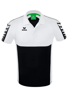 Erima Poloshirt Six Wings Weiß/Dunkelblau/Orange/Beige