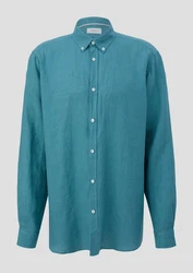 s.Oliver Kurzarmhemd mit Button-Down-Kragen Türkis/Hellblau/Blau/Grün