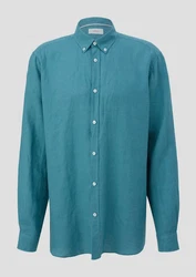 s.Oliver Kurzarmhemd mit Button-Down-Kragen Türkis/Hellblau/Blau/Grün