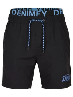 DENIMFY Badeshorts DFNeo Regular Fit Blau/Dunkelblau/Grau