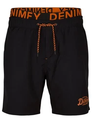 DENIMFY Badeshorts DFNeo Regular Fit Grau/Orange/Schwarz