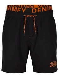 DENIMFY Badeshorts DFNeo Regular Fit Grau/Orange/Schwarz