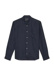 Marc O'Polo Leinenhemd im klassischen Look Hellblau/Blau/Dunkelblau
