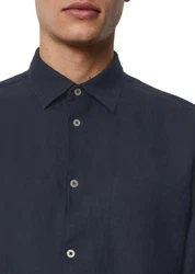 Marc O'Polo Leinenhemd im klassischen Look Hellblau/Blau/Dunkelblau