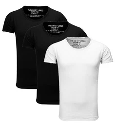 T-Shirt Bread vintage Look uni Basic T00621 (3er-Pack, 3-tlg., 3er-Pack) Rundhalsauschnitt unifarben kurzarm slim fit
