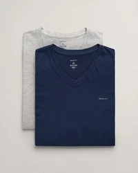 Gant V-NECK T-SHIRT PACK Hellgrau/Marineblau