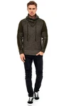 Rusty Neal Strickpullover hochabschließender Kragen Dunkelgrün/Khaki