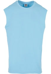 URBAN CLASSICS T-Shirt Open Edge Sleeveless Tee Hellblau/Blau