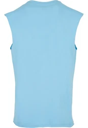 URBAN CLASSICS T-Shirt Open Edge Sleeveless Tee Hellblau/Blau