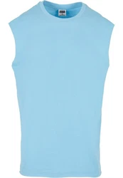 URBAN CLASSICS T-Shirt Open Edge Sleeveless Tee Hellblau/Blau