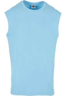 URBAN CLASSICS T-Shirt Open Edge Sleeveless Tee Hellblau/Blau