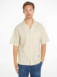Tommy Jeans Kurzarmhemd TJM RLX SEERSUCKER CAMP SHIRT Khaki/Beige/Creme/Weiß