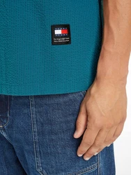 Tommy Jeans Kurzarmhemd TJM RLX SEERSUCKER CAMP SHIRT Türkis/Blau
