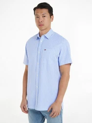 Tommy Jeans Kurzarmhemd TJM REG STRIPE SEERSUCKER SHIRT Hellblau