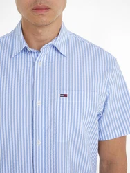 Tommy Jeans Kurzarmhemd TJM REG STRIPE SEERSUCKER SHIRT Hellblau