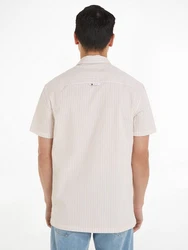 Tommy Jeans Kurzarmhemd TJM REG STRIPE SEERSUCKER SHIRT Beige/Khaki/Weiß/Rot