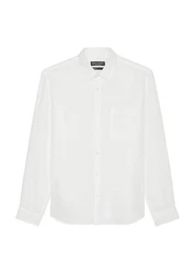 Marc O'Polo Leinenhemd im klassischen Look Weiß/Creme