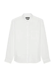 Marc O'Polo Leinenhemd im klassischen Look Weiß/Creme