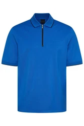 bugatti Poloshirt mit Reißverschluss Blau/Dunkelblau