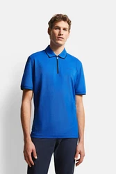 bugatti Poloshirt mit Reißverschluss Blau/Dunkelblau