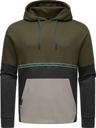 Ragwear Hoodie Blocky Hoody Sportlicher Herren Kapuzenpullover Dunkelgrün/Khaki/Grün