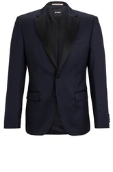 BOSS Anzugsakko H-Huge-Tux-N (1-tlg) Dunkelblau/Hellblau