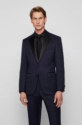 BOSS Anzugsakko H-Huge-Tux-N (1-tlg) Dunkelblau/Hellblau