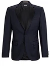 BOSS Anzugsakko H-Huge-Tux-N (1-tlg) Dunkelblau/Hellblau