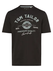 TOM TAILOR T-Shirt mit Logo-Print Schwarz/Dunkelgrün/Grau/Türkis