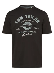 TOM TAILOR T-Shirt mit Logo-Print Schwarz/Dunkelgrün/Grau/Türkis