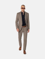 Benvenuto Anzug Mario Messina (2-tlg) Braun/Grau/Khaki/Beige