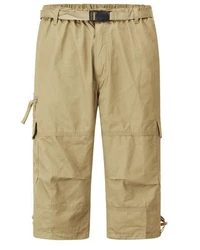 Allthemen Caprihose Herren Cargo Shorts Khaki