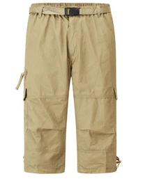 Caprihose Herren 3/4 Cargo Shorts mit Gummiband
