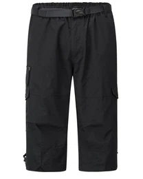 Caprihose Herren 3/4 Cargo Shorts mit Gummiband