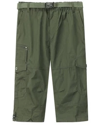 Caprihose Herren 3/4 Cargo Shorts mit Gummiband