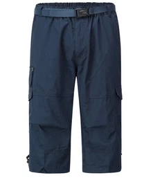 Caprihose Herren 3/4 Cargo Shorts mit Gummiband