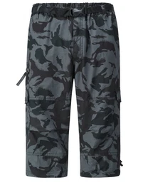Caprihose Herren 3/4 Cargo Shorts mit Gummiband