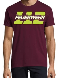 Print-Shirt 112 Feuerwehr Herren T-Shirt mit lustigen Logo fr Herren